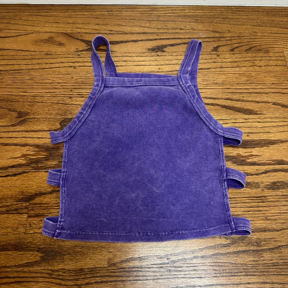 FP Movement Free People Purple Acid Wash Open Side Strappy Crop Top Small